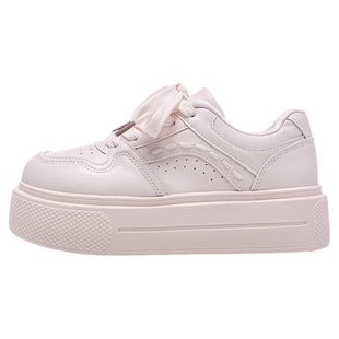 鲁鲁蛋 增高厚底小白鞋女款2026新款春季休闲板鞋百搭学生面包鞋