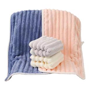 珊瑚绒糖果条绒毛巾洗脸巾吸水速干不掉毛超柔软洗脸洗澡毛巾家用