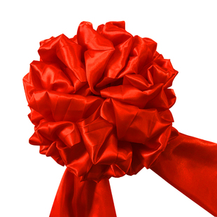 开业剪彩大红花球绣球结婚绸缎绸带彩带汽车开业庆典红色绣球花