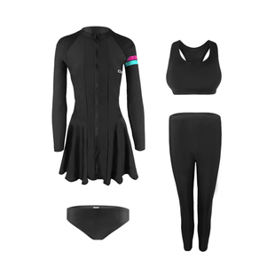 潜水服女分体裙式显瘦加大码胖mm防晒浮潜冲浪泳衣沙滩温泉水母衣