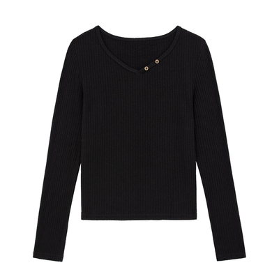 MISAZ设计感软糯修身弹力T恤