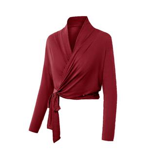 荷动/运动上衣女宽松速干T恤绑带开衫吸湿排汗跑步瑜伽服春秋长袖