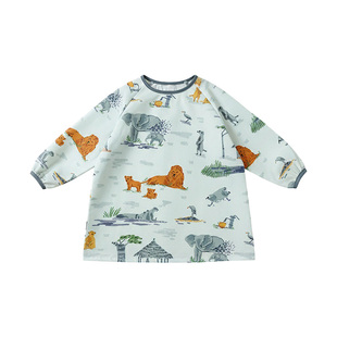 哇哇儿童画画罩衣美术生专用男女宝宝衣服防水防脏小朋友绘画围裙