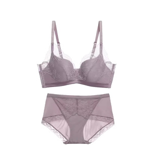 爱慕官方正品内衣女无钢圈薄款聚拢小胸显大性感蕾丝文胸内裤套装