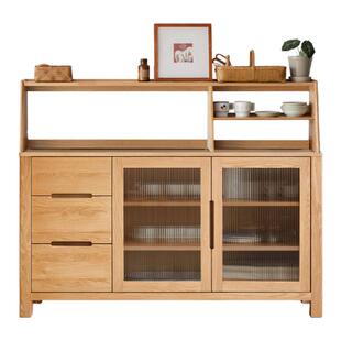 新款鹿特丹餐边柜全实木组装纯红橡木橱碗1.8米长度1.5北欧风创意