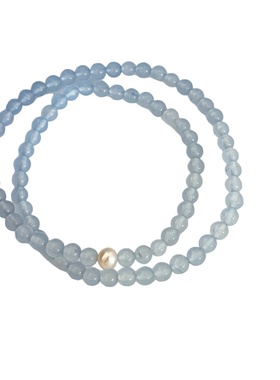 气质优化海蓝宝蓝玉髓手链