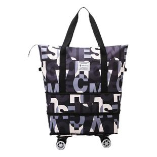 旅行包2024年新款万向轮便携行李袋收纳包可扩展大容量健身瑜伽包