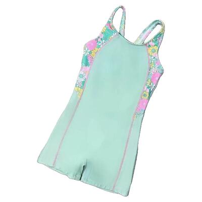 女童背心式平角连体竞速运动泳衣