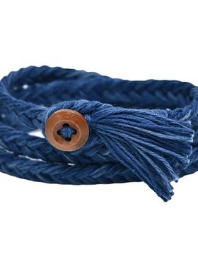 蓝染手工编织手绳手链