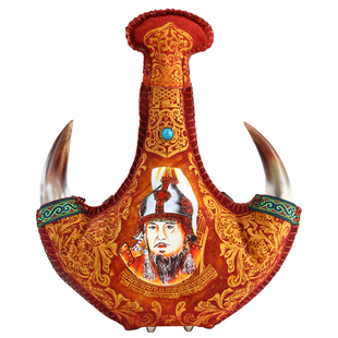 马奶酒内蒙特产奶酒38度500毫升皮囊草原国产奶酒真牛角 成吉思汗