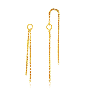 百泰首饰黄金耳线流苏配件耳环气质足金999耳钉肖邦链子DIY耳饰女