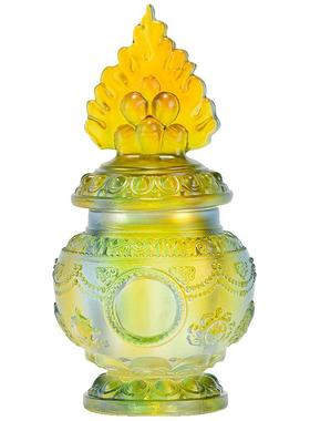 吉祥琉璃宝瓶摆件七宝石