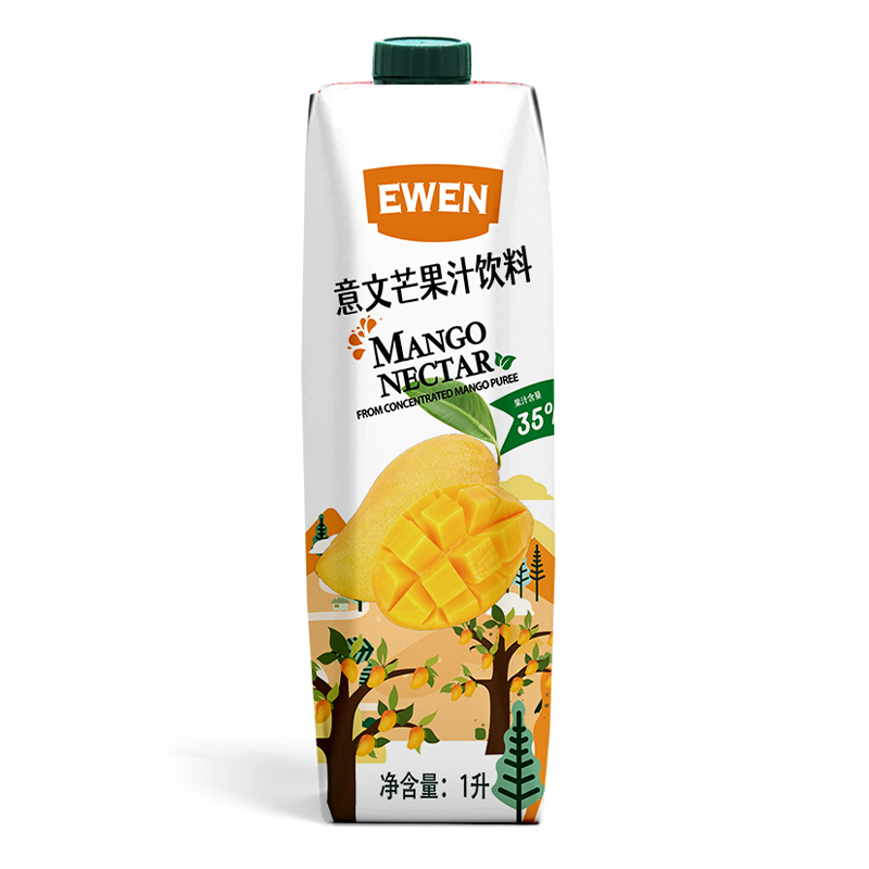 EWEN意文芒果汁饮料1L多规格塞浦路斯进口果汁饮料早餐下午茶好喝