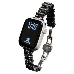 适用applewatch10表带S11手表INS不规则闪钻表链带iwatch9/8/7/6/se3苹果手表s10高级感女生ultra3时尚替换带