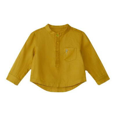 宝宝春秋苎麻衬衫轻薄透气亲肤