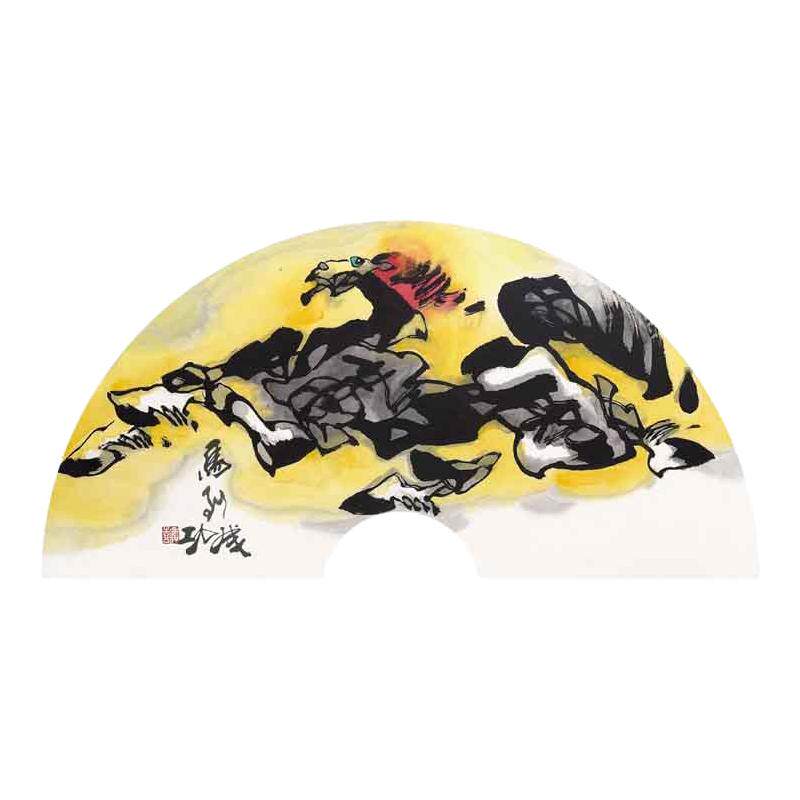 朵莲精舍十二生肖国画扇面纯手绘