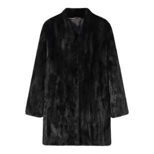 CHU楚妞[晚宴]芬兰进口水貂毛V领皮草2025冬季新款女轻奢高级外套