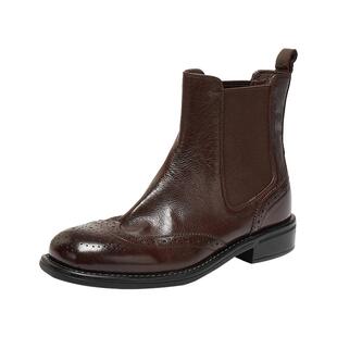 思加图新款海伦小姐复古英伦风切尔西靴短靴时装靴女靴子J8020DD5