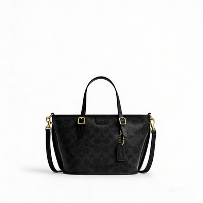 【新品】COACH/蔻驰TAXI21女士老花款通勤单肩手提托特包菜篮子包