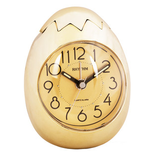 正品RHYTHM日本丽声闹钟鸡蛋可爱儿童床头卧室不倒翁卡通4RE886