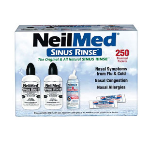 现货美国Neilmed鼻腔冲洗盐包花粉儿童成人250包盐+2洗鼻瓶+1喷雾