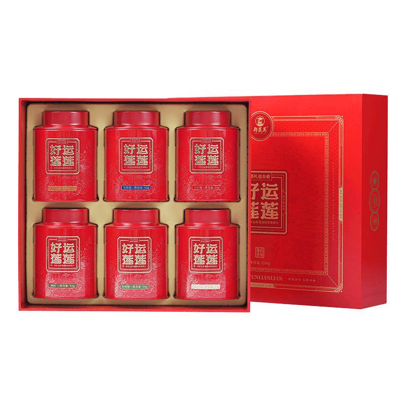 6种茶叶礼盒装普洱金骏眉肉桂