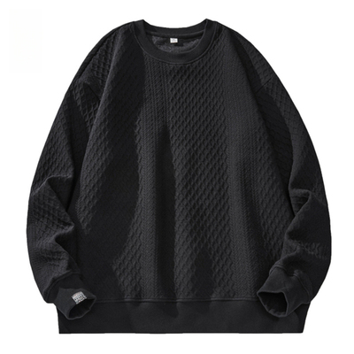 秋冬重磅加绒黑色男宽松卫衣