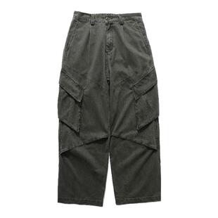 INKNOTS美式复古宽松廓形解构设计感直筒工装裤男女潮牌休闲长裤