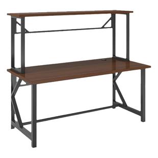 电脑桌电竞网吧双层家用带穿线孔书架散热台式机箱一体加厚桌子