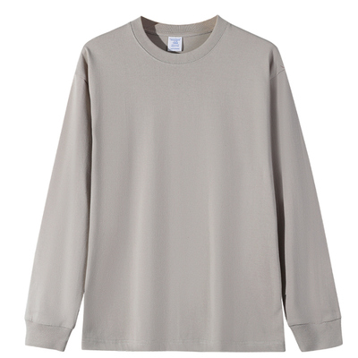 阿美咔叽400g重磅纯棉长袖T恤男