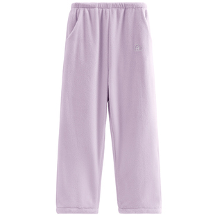 芬腾女士珊瑚绒睡裤秋冬季加绒居家长裤保暖法兰绒加厚大码家居裤