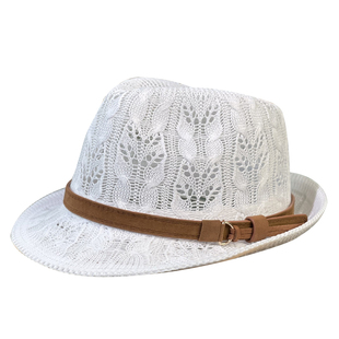 卷边爵士帽子男款夏季薄款透气时尚休闲百搭小边礼帽女英伦遮阳帽