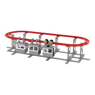 小小工程师国产积木小颗粒科技环形轨道爬行过山车摇晃的小球缆车