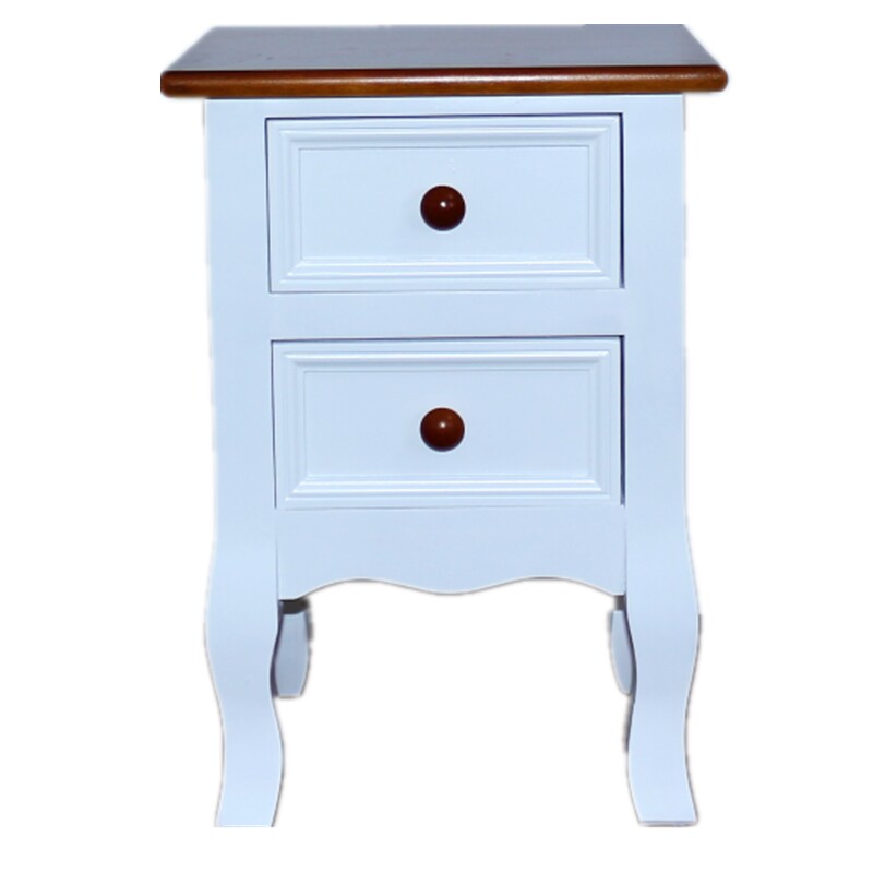 欧式实木现代简约床头柜墙角边柜整装象牙白矮柜子35厘米宽小柜子