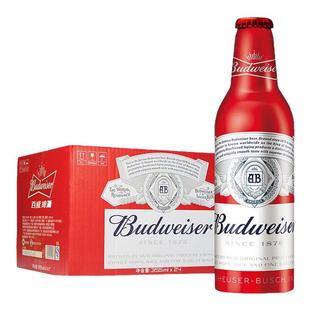 【新鲜日期】百威啤酒经典红铝罐精酿拉格红色铝瓶355ml*24瓶整箱