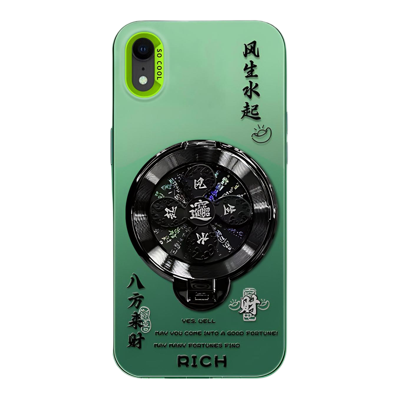 风生水起旋转支架适用于苹果XR手机壳全包iPhonexr文字防摔中国风苹果xs高级感保护套硬壳支点创意新款手机套