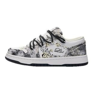 LAZYBONS超纤皮 男女解构双鞋带 复古潮流时尚 防滑蛇皮运动潮鞋