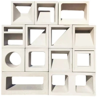 艺术水泥空心砖装饰砖水泥构件砖隔断背景墙方形镂空砖网红多孔砖