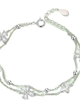 四叶草纯银手链女款高级感送女友