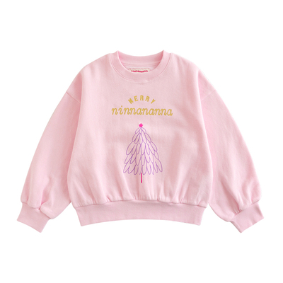 ILOVEJ女童粉色加绒卫衣