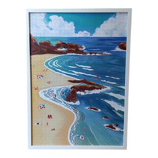 Comitok1000片拼图框实木现代简约拼图装裱框挂墙成人定制50x70cm