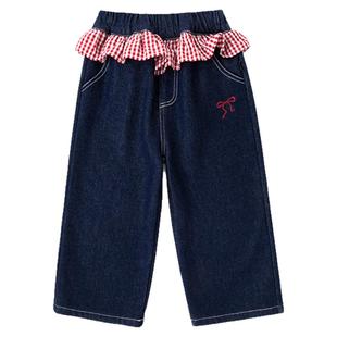 嘟嘟家女宝裤子女童牛仔裤儿童新年长裤小女孩衣服宝宝童装拜年服
