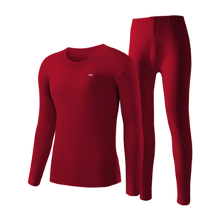 猫人本命年男士内衣套装纯棉秋衣秋裤2026马年酒红色保暖内衣男款