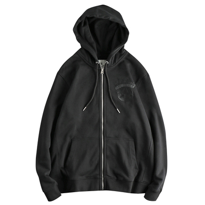 美式休闲潮流酷奇白开衫卫衣