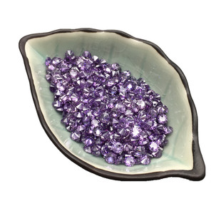 单孔圆形彩色锆石人造宝石裸石手工diy耳环饰品吊坠配件4/5/6/8mm