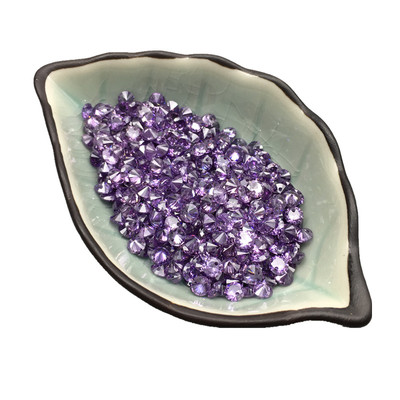 diy单孔圆形彩色人造吊坠锆石