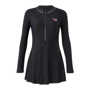 arena阿瑞娜方向标2.0女士运动休闲度假小黑裙连体裙式泳衣