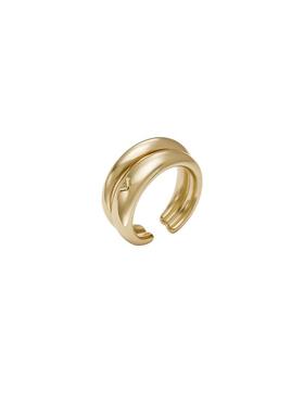 阿玛尼女士双层镂空开口光面戒指