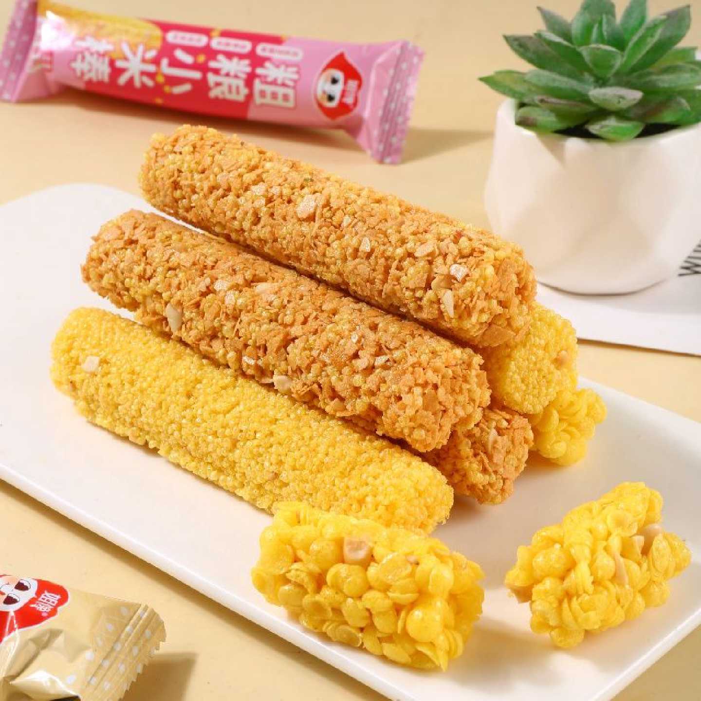 姐馋正品粗粮玉米棒玉米酥小米香脆休闲黑麦整箱油炸酥脆零食解馋