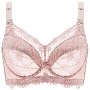 倾慕艺生大码内衣女超薄杯半透视大胸显小聚拢防下垂薄款文胸罩F